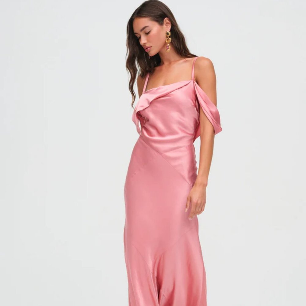 FOR LOVE & LEMONS Jewel Maxi Dress In Mauve (size S) NWT